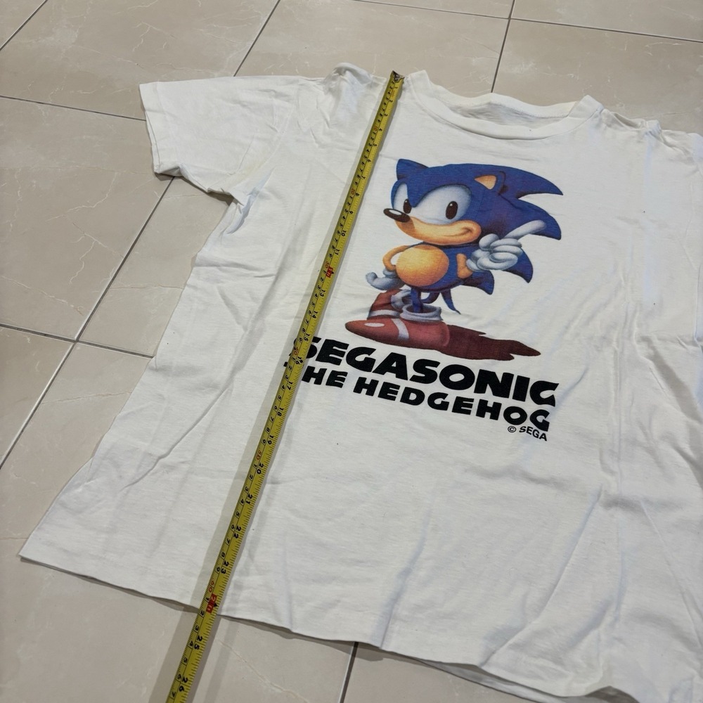 Vintage 90s Sega Sonic The Hedgehog T Shirt White Men's Small Video Game Single - Picture 10 of 10